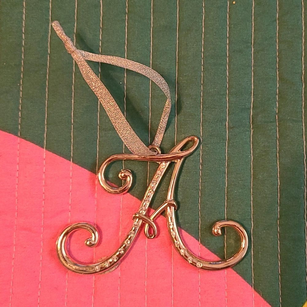Silver "A" Ornament